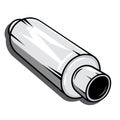 car exhaust pipe muffler flat vector illustration