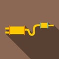 Car exhaust pipe muffler icon, flat style Royalty Free Stock Photo