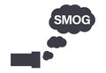 Car exhaust with smog pollution cloud icon Royalty Free Stock Photo