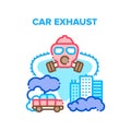 Car Exhaust Vector Concept Color Illustration