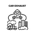 Car Exhaust Vector Black Illustration