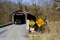 Car Exiting Pinetown Covered Bridge