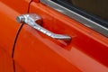 Car exterior door handle with rain drops Royalty Free Stock Photo