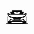 White car icon. Front view. Vector illustration