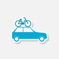 Car family roof bike icon isolated on gray background