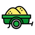 Car farm trailer icon, outline style