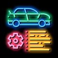 Car Feature Gear neon glow icon illustration