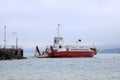 Car ferry arriving at terminal