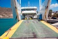 Car ferry boat in Greece linking the islands Royalty Free Stock Photo