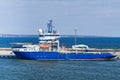 Car ferry boat in port. cargo and passenger transportation on the Baltic Sea Royalty Free Stock Photo