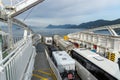 Car ferry crossing Fjord in Norway Royalty Free Stock Photo