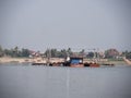 Car ferry crossing river Mekong Royalty Free Stock Photo