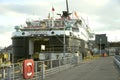 Car ferry loading cargo