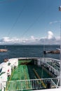 Car ferry between Mortavika and ArsvÃÂ¥gen in port with empty car deck, Mortavika Norway Royalty Free Stock Photo