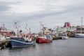 The car ferry Stena Nautika and fishing boats at the pier of Grenaa Royalty Free Stock Photo