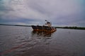 Colsac III car ferry in Merrimac Wisconsin crosses Lake Wisconsin Royalty Free Stock Photo