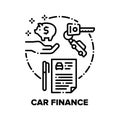 Car Finance Vector Concept Black Illustrations Royalty Free Stock Photo