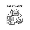 Car Finance Vector Concept Black Illustration Royalty Free Stock Photo