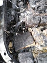 Car fire engine bay Dodge Charger hemi explosion