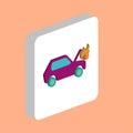 Car fire Simple vector icon. Illustration symbol design template for web mobile UI element. Perfect color isometric pictogram on Royalty Free Stock Photo