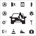 car fired icon. Detailed set of fire guard icons. Premium quality graphic design sign. One of the collection icons for websites, w