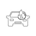 car fired icon. Element of fire guardfor mobile concept and web apps icon. Outline, thin line icon for website design and