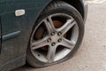 Car flat tyre
