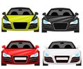 Car flat vector icons in front view. Royalty Free Stock Photo