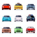 Car flat vector icons in front view Royalty Free Stock Photo