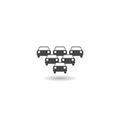 Car Fleet icon with shadow Royalty Free Stock Photo