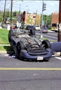 An overturned car in Washington, DC Royalty Free Stock Photo