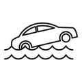 Car flood icon, outline style