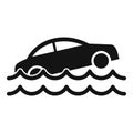Car flood icon, simple style