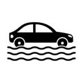 Car in flood Isolated Vector icon that can be easily modified or edited Royalty Free Stock Photo