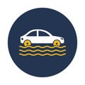 Car in flood Isolated Vector icon that can be easily modified or edited Royalty Free Stock Photo