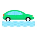 Car in flood Isolated Vector icon that can be easily modified or edited Royalty Free Stock Photo