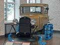 Car `Ford Mod. A Snow Flyer`, 1931, pickup, 4-cylinder, 3-speed, 40 HP, 95 km-h, USA. The car is a Ford model A pickup
