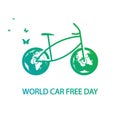 car free day world with butterflies