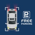 Car with free parking signal Royalty Free Stock Photo