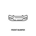 Car front bumper flat line icon. Vector illustrations to indicate product categories in the online auto parts store. Car