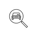 Car, front, magnifier, glass outline icon. Can be used for web, logo, mobile app, UI, UX