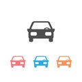 Car front simple icon set. Vector Royalty Free Stock Photo
