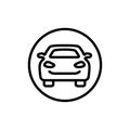 Car front simple line icon. Automobile and car dealer symbol. Auto, view, sport, race, transport, transportation outline