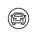 Car front simple line icon. Automobile and car dealer symbol. Auto, view, sport, race, transport, transportation outline