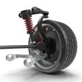 Car Front Suspension With Wheel Isolated 3D Illustration Royalty Free Stock Photo