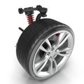 Car Front Suspension With Wheel Isolated 3D Illustration Royalty Free Stock Photo