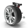 Car Front Suspension With Wheel Isolated 3D Illustration Royalty Free Stock Photo