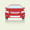 Car front view icon or sign. Colorful vector illustration of vehicle. Flat design. Royalty Free Stock Photo