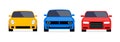 Car front view vector flat icon. Car parking cartoon front design shape