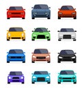 Car front view vector flat icon. Car parking cartoon front design shape Royalty Free Stock Photo